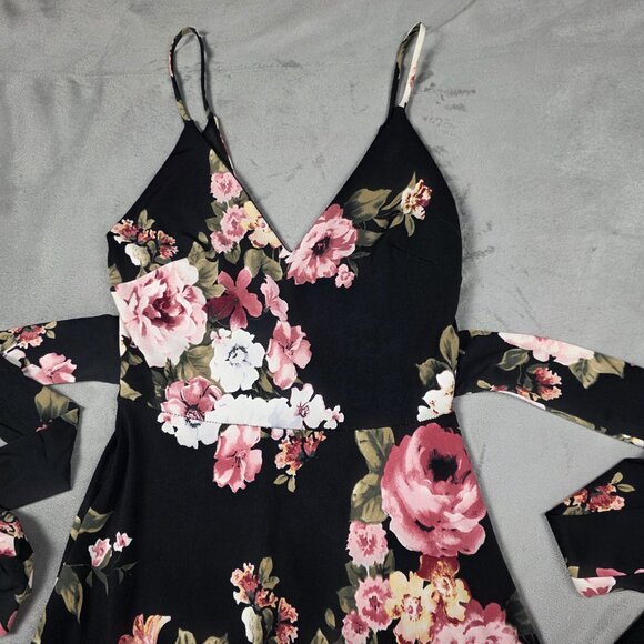 Windsor Black Pink Floral Maxi Dress S make an offer - Picture 5 of 9